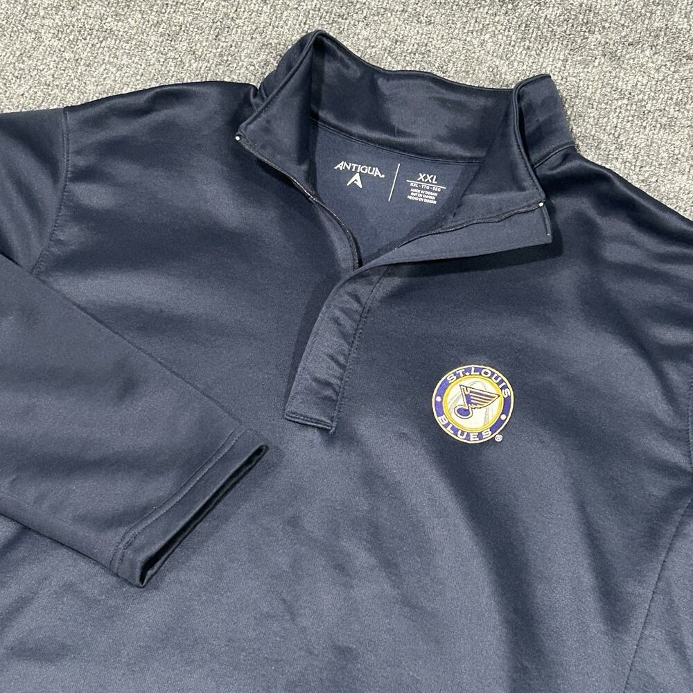 Antigua NHL St. Louis Blues Navy Men’s XXL 1/4 Zip Pullover Jacket Hockey